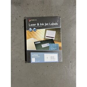 Maco Laser & Ink Jet Labels 5.5"x4.25" 400 Labels ML-0400 White